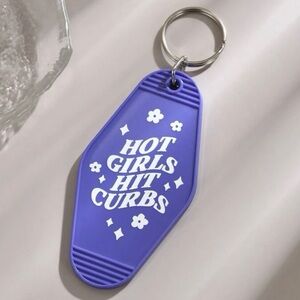 NWT Motel Style Purple Keychain HOT GIRLS HIT CURBS, Great Gift!